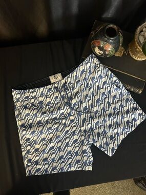 Ted Baker London Blue & White Geometric Swim Shorts